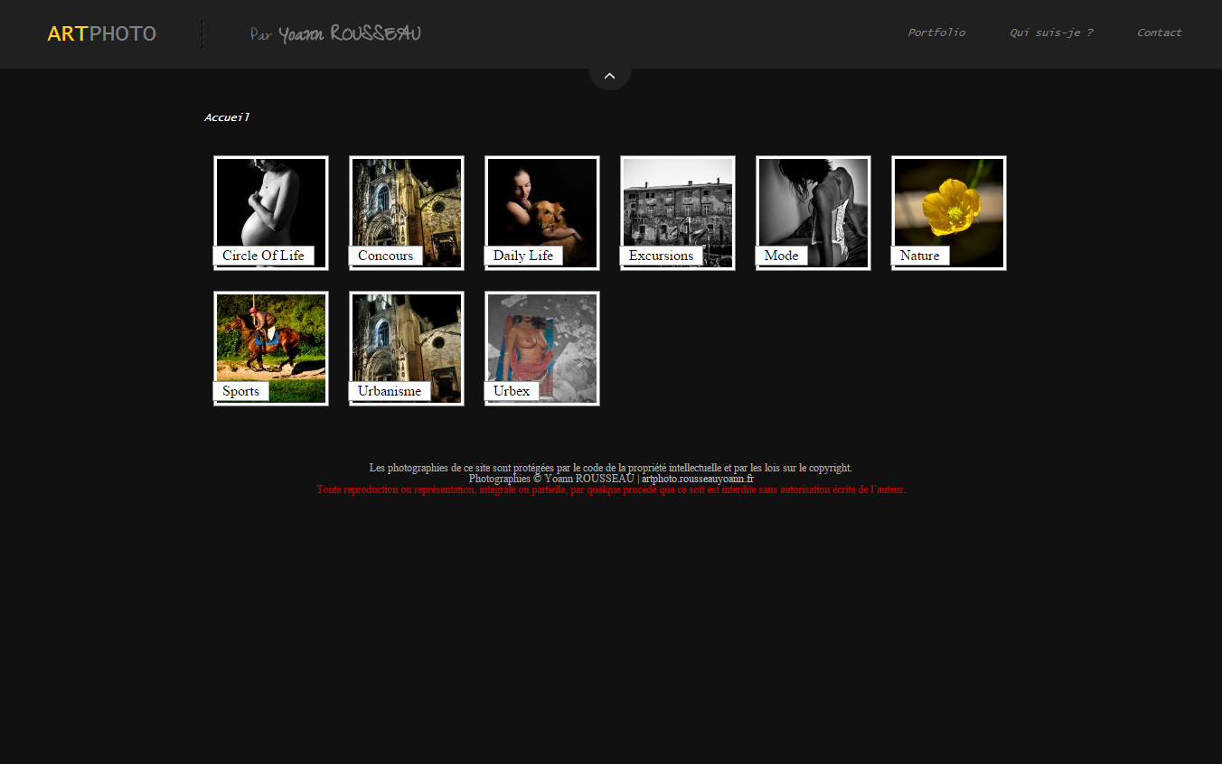 ArtPhoto - Accueil - Portfolio