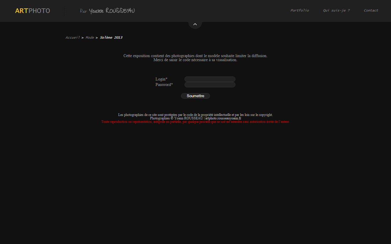 ArtPhoto - Connexion