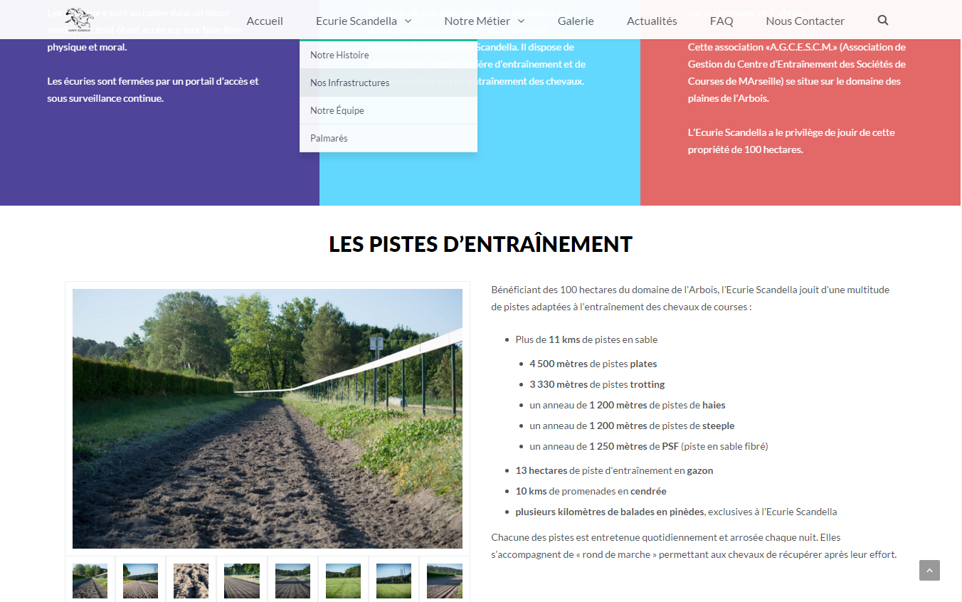 Ecurie Scandella - Infrastructures page